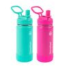 ThermoFlask Kids 16 oz Insulated Water Bottles with Straw Lid BPA-Free Stainless Steel Leakproof & Spill-Proof Design Easy Clean Wide Mouth 2-Pack for School, Sports, Playdates, Aquamarine/Storm Pink view 1