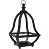 Boston International Wood, Metal, & Glass Decorative Lantern/Candle Holder, 18-Inches, Black Corsica view 1