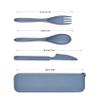 Reusable Cutlery with Case, Portable Dark Utensils Set for Adults, Tableware Camping Utensils for Kitchens, Dishwasher Safe (Dark blue) view 2