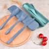 Reusable Cutlery with Case, Portable Dark Utensils Set for Adults, Tableware Camping Utensils for Kitchens, Dishwasher Safe (Dark blue) view 3