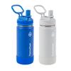 ThermoFlask Kids 16 oz Insulated Water Bottles with Straw Lid BPA-Free Stainless Steel Leakproof & Spill-Proof Design Easy Clean Wide Mouth 2-Pack for School, Sports, Playdates, Blueberry/Wolf Grey view 1