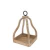 Boston International Wood & Metal Decorative Lantern/Candle Holder, Set of 2, Natural Vaulted view 3