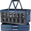CleverMade Eco Collapsible Shopping Basket with Handles, 24L Ocean, 3 Pack view 1