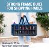 CleverMade Eco Collapsible Shopping Basket with Handles, 24L Ocean, 3 Pack view 2