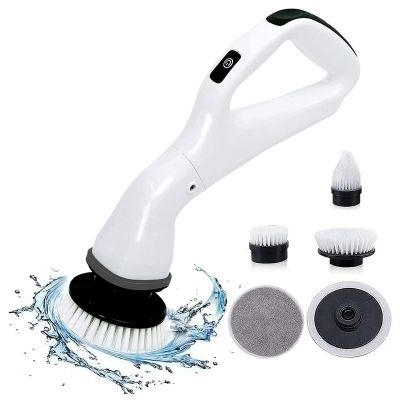 XQSSB 4 in 1 Electric Rotary Scrubber Multifunctional Household Cordless Electric Cleaning Brush Toilet Brush Electric Brush car Brush Bathroom Kitchen Cleaner