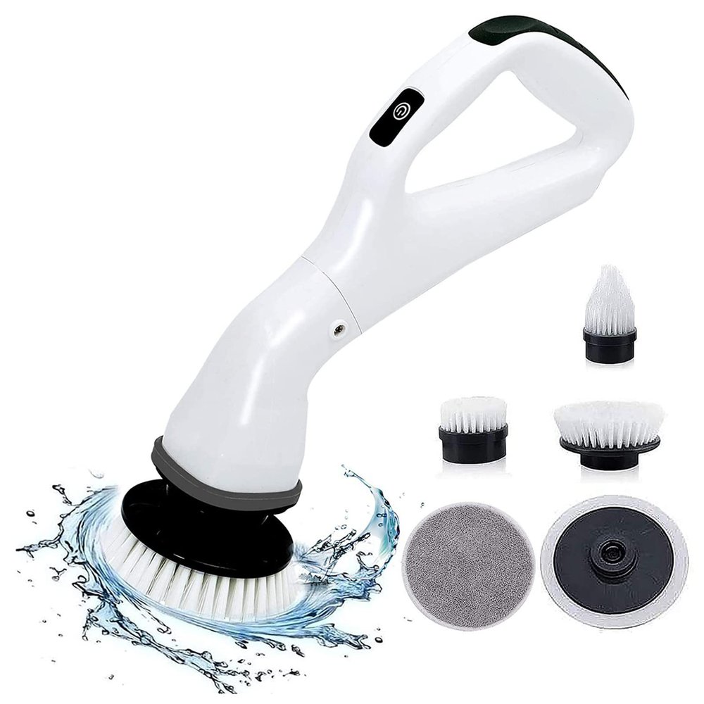 XQSSB 4 in 1 Electric Rotary Scrubber Multifunctional Household Cordless Electric Cleaning Brush Toilet Brush Electric Brush car Brush Bathroom Kitchen Cleaner