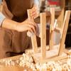 ANQILEE Handmade Solid Wood Stool Milking10 Height Wooden Step Stool Simple Wooden Viking (12" Long 6" Wide) view 2