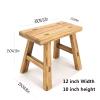 ANQILEE Handmade Solid Wood Stool Milking10 Height Wooden Step Stool Simple Wooden Viking (12" Long 6" Wide) view 3