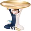 Creative Girl Figurine Storage Tray Nordic Style Girl Statue Phone Candy Jewelry Ring Organizer for Living Room Bathroom Bedroom Decor view 1