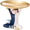 Creative Girl Figurine Storage Tray Nordic Style Girl Statue Phone Candy Jewelry Ring Organizer for Living Room Bathroom Bedroom Decor view 3