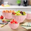 JCXivan Mixing Bowls with Lids Set,4 Piece Large Plastic Nesting Bowls,Includes 4 Microwave safe Mixing Bowl and An Egg Whisk for Kitchen Prepping,Baking,Cooking Food, Pink view 3