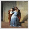 wall26 The Kiss (Il Bacio) by Francesco Hayez - Framed Canvas Print Wall Art Famous Painting Reproduction - 16"x24" White view 1