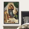 wall26 Framed Canvas Print Wall Art Sistine Chapel Madonna by Raphael People Historic Illustrations Fine Art Traditional Scenic Colorful Dark for Living Room, Bedroom, Office - 16"x24" Black view 3