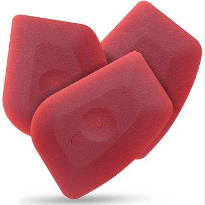 Azureblue Pan Scraper Dish Scraper Food Scraper Tool Plastic Pot Scraper Kitchen Scraper Grease Scraper Cast Iron Skillet Pan Scraper Tool for Cleaning (3 Pcs, Red)