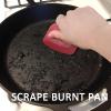 Azureblue Pan Scraper Dish Scraper Food Scraper Tool Plastic Pot Scraper Kitchen Scraper Grease Scraper Cast Iron Skillet Pan Scraper Tool for Cleaning (3 Pcs, Red) view 2