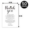 50 Wedding Reception Thank You Cards - Place Setting Cards for Wedding, Rehearsal Dinner Table Sign for Your Table Centerpiece, Decorations, 4 x 6 Inch view 4