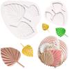 Boho Fondant Molds Silicone, Fan Leaf Molds 3d Fan Palm Leaf Shape Candy Chocolate Molds For Cupcake Topper, Boho Cake Decoration, Polymer Clay Crafts Resin Mold view 1