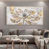 Big Size Oil Painting Flower Abstract Decor Picture Art on Canvas Modern House Decoration Art Stretched and Framed 70x143cm(27.56x56.3in) With Frame view 1