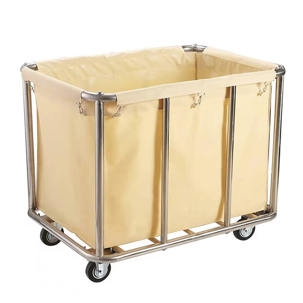 ZYFC Industrial Rolling Laundry Cart, Large Heavy Duty Laundry Hampers with Wheels, Laundry Basket Bulk Truck Commercial Household with Removable Liner Bag, 12 Bushel (400L), 200kg/440 Lbs Load