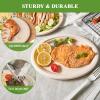Vplus 100% Compostable Oval Paper Plates 10 inch 125 Pack Super Strong Disposable Paper Plates Bagasse Natural Biodegradable Eco-Friendly Sugarcane for BBQ, Party, Gathering, and Picnic view 4