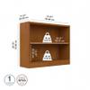 Bush Home Universal Small 2 Shelf Bookcase in Natural Cherry, Low Storage and Display Bookshelf for Home Office or Living Room Organization view 3