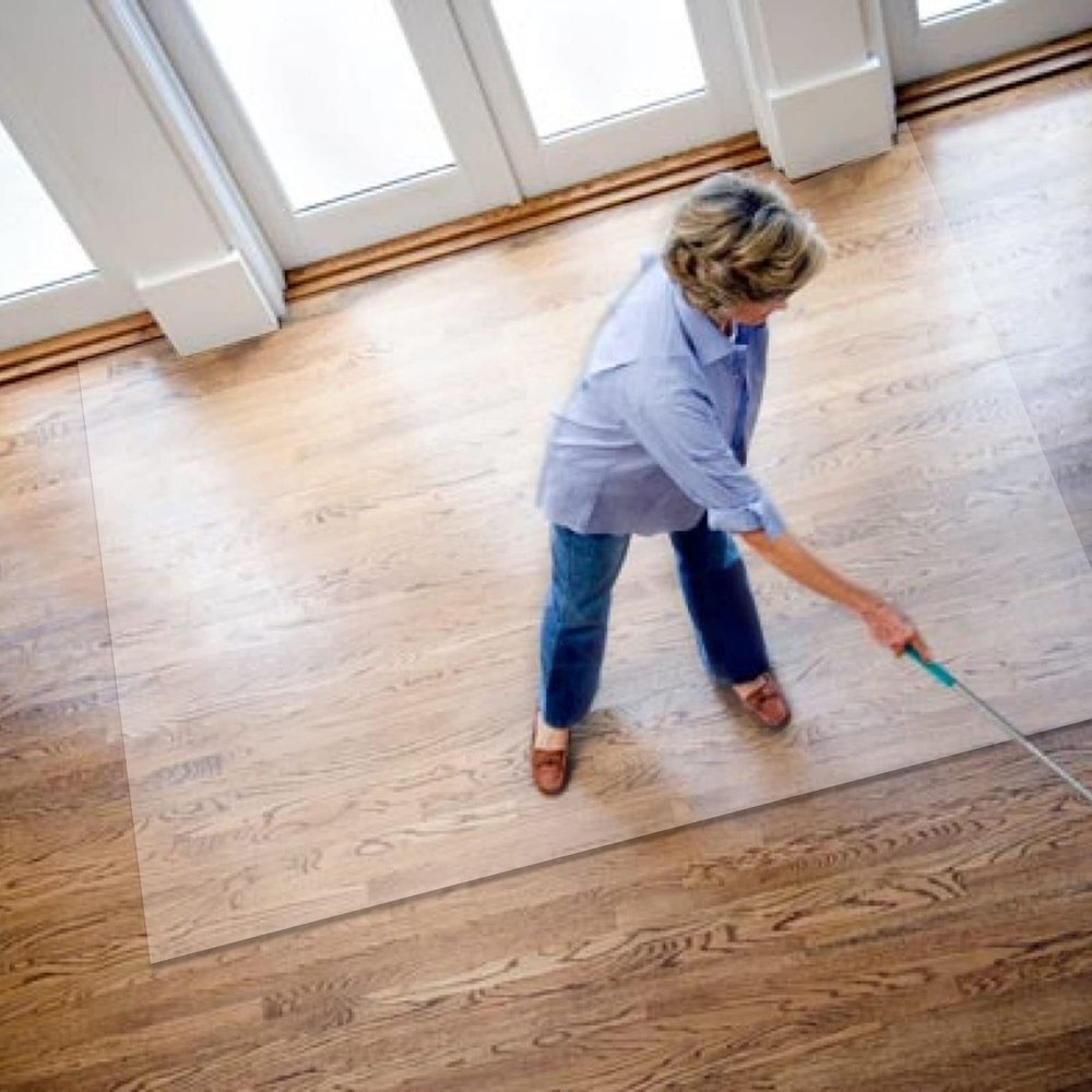 32 40 48 56 64 72 80 88 96 104 112 120 128 136 144 152 inch Rectangular Hard Wood Floor Protector - Clear PVC Vinyl Plastic Desk Pad for Dining Room/Office/Kitchen, Entrance/Doorway Floor Pad Rug
