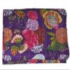 Rajasthaniartdecor Indian Reversible Kantha Quilt for Living Dorm Room Bed Cover Handmade Stitched Pure Cotton Fruit Print Bedspread Kantha Quilt view 2