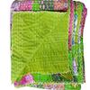 Rajasthaniartdecor Indian Reversible Kantha Quilt for Living Dorm Room Bed Cover Handmade Stitched Pure Cotton Fruit Print Bedspread Kantha Quilt view 2
