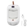 Small Humidifier Fan with 3 Gear Adjustment, Mini a ir Conditioner, USB Charging Night Light Water Cooling Fan with 5 Blades, for Travel Home Office(White), Mini a ir Conditioner, Small Humidifier view 1