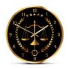 12 Inch Law Firm Wall Clock, Fair Law Court Clock Living Room Decor Justice Scale Wall Clock view 1