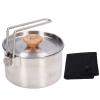 Yosoo Camping Pot, 1000ml Camping Water Cup with Detachable Handle Stainless Steel Portable Outdoor Tea Coffee Pot for Camping Hiking Backpacking Picnic view 1