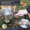 Yosoo Camping Pot, 1000ml Camping Water Cup with Detachable Handle Stainless Steel Portable Outdoor Tea Coffee Pot for Camping Hiking Backpacking Picnic view 2