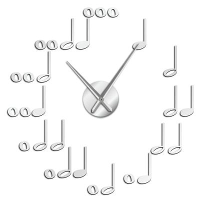 27", 37" Musician Wall Clock, DIY Frameless Music Notes Wall Art Decor Wall Clock, Music Studio Room Clock