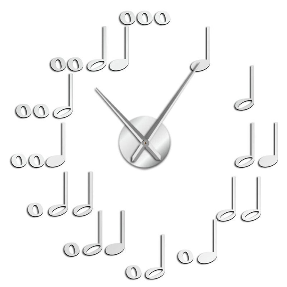 27", 37" Musician Wall Clock, DIY Frameless Music Notes Wall Art Decor Wall Clock, Music Studio Room Clock