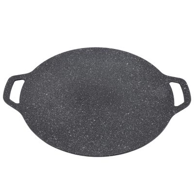 13.0in Cast Iron Baking Pan, Round Nonstick Pizza Pan Frying Pan with Handles, Long Lasting, Even Heating, Searing, Roasting, Frying, Grilling Pan for Kitchen, Outdoor