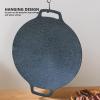 13.0in Cast Iron Baking Pan, Round Nonstick Pizza Pan Frying Pan with Handles, Long Lasting, Even Heating, Searing, Roasting, Frying, Grilling Pan for Kitchen, Outdoor view 2