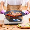 13.0in Cast Iron Baking Pan, Round Nonstick Pizza Pan Frying Pan with Handles, Long Lasting, Even Heating, Searing, Roasting, Frying, Grilling Pan for Kitchen, Outdoor view 3