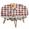 Falaniique Round Country Primitive Barn Star Tablecloth Waterproof 54 in, Rustic Farm Family Buffalo Check Table Cloth Cover for Fall Baby Shower Christmas Wedding Party view 1