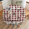 Falaniique Round Country Primitive Barn Star Tablecloth Waterproof 54 in, Rustic Farm Family Buffalo Check Table Cloth Cover for Fall Baby Shower Christmas Wedding Party view 2