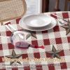 Falaniique Round Country Primitive Barn Star Tablecloth Waterproof 54 in, Rustic Farm Family Buffalo Check Table Cloth Cover for Fall Baby Shower Christmas Wedding Party view 3