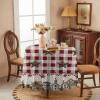 Falaniique Round Country Primitive Barn Star Tablecloth Waterproof 54 in, Rustic Farm Family Buffalo Check Table Cloth Cover for Fall Baby Shower Christmas Wedding Party view 4