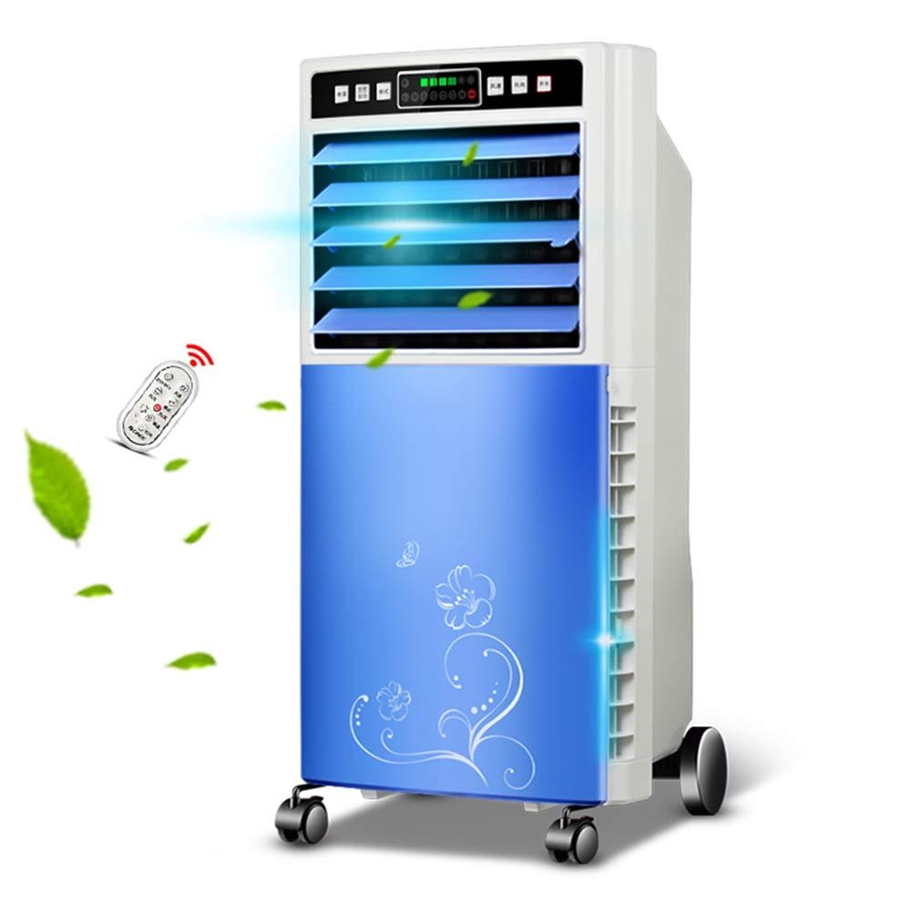 Cooling Fan Air Cooler, Portable Evaporative Air Cooler 4 fan speeds/3 modes, with Fan Humidifier Bladeless x Quiet Electric Fan w/Remote Control for Indoor Home Office Dorms 65W Oscillation Function