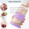 Amyoole 2 Pack Reusable Boba Cup,24Oz Wide Mouth Smoothie Cup,mason Jar Glass Cups with Lids and Straws,Bubble/Boba Tea Cups,Ice Coffee Tumbler 2 colored straws 1 sponge brush(Purple) view 3