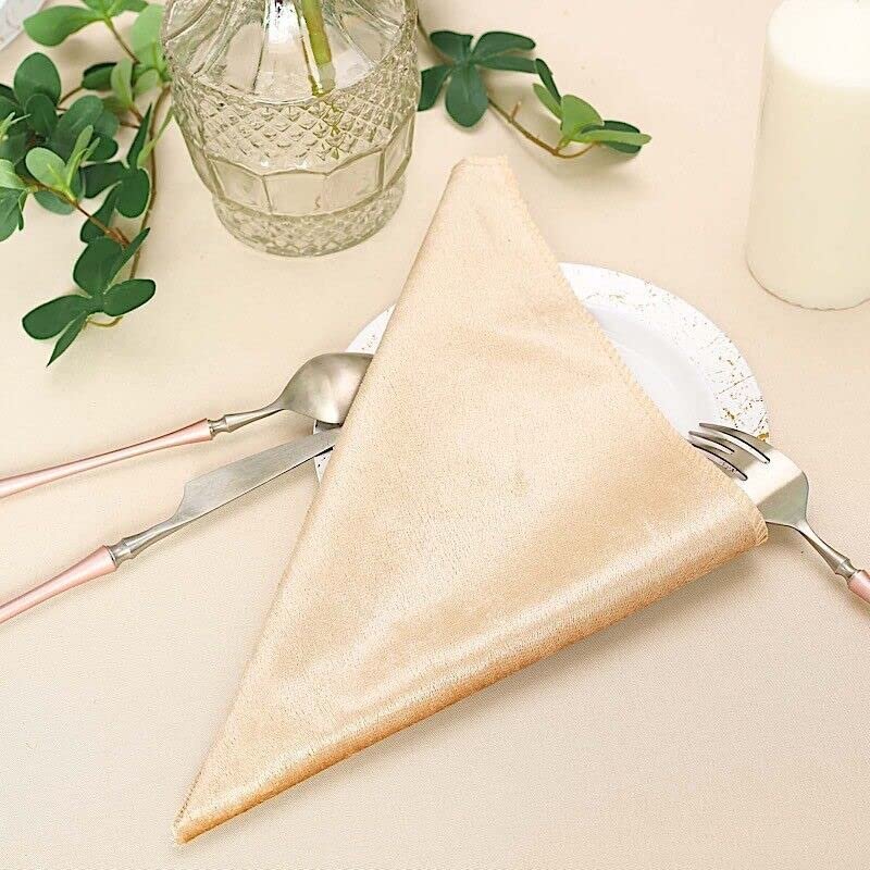5 Pcs Champagne 20x20 Premium Velvet Napkins Wedding Party Reception Home Linens