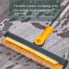 FUMANYI V-shaped Cleaning Floor Brush 2 in 1 Bathroom Floor Scrub Brush Kitchen Household Cleaning Tools Toilet Scrape & Brush Push Scrubber with Adjustable Handle (Color : Yellow-green) view 3
