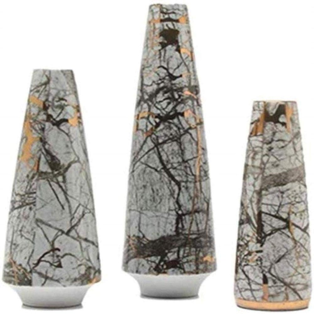 HH-CC Sculpture Vase Vases Vase Home Decoration Glass Flower Soft Decoration Living Room Porch Plant Flower Flower Arrangement 3 Piece Set Crafts