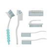 CN1ST 6 PCS Cleaning Brush, Scrub Brush Set for Kitchen and Bathroom Household Use with Various Brushes for Cleaning Dishes, Tiles, Corners and Floors Sky Blue view 1