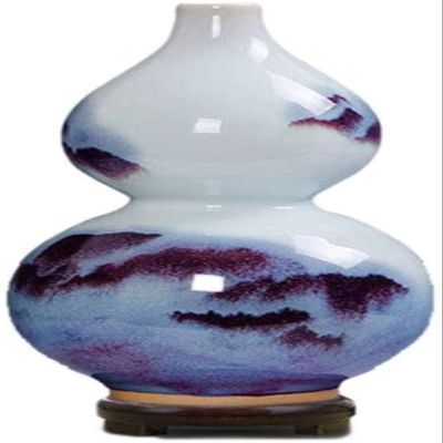 HH-CC Sculpture Vase Vase Ceramic Handmade Crafts with Base Glaze Gradient Office Home Accessories (32 * 16cm) Crafts