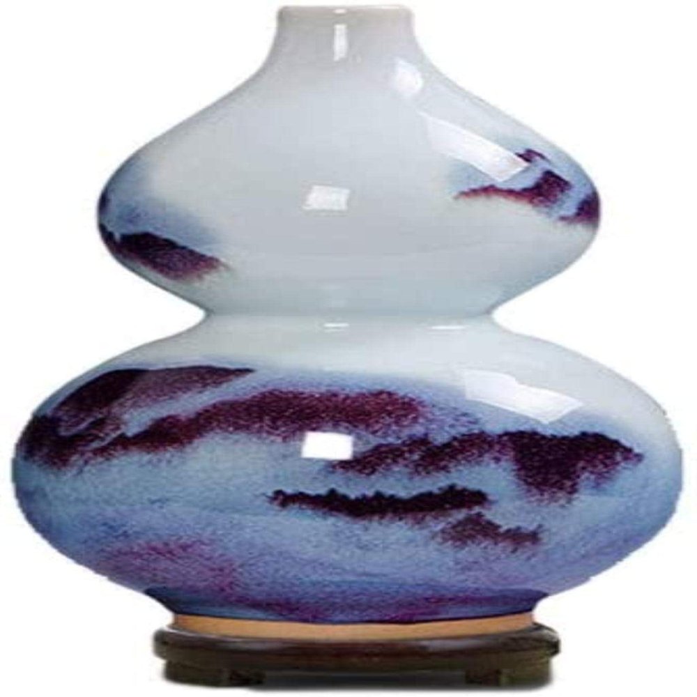 HH-CC Sculpture Vase Vase Ceramic Handmade Crafts with Base Glaze Gradient Office Home Accessories (32 * 16cm) Crafts