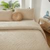 Brandream King Size Quilt Set Cotton Beige Quilts Farmhouse Matelasse Bedding Covetlet Set 3-Piece view 1